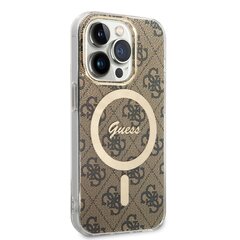 Guess 4G MagSafe Compatible Case + Wireless Charger for iPhone 14 Pro Brown hind ja info | Telefoni kaaned, ümbrised | kaup24.ee