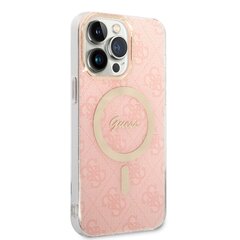 Guess 4G MagSafe Compatible Case + Wireless Charger for iPhone 14 Pro Max Pink hind ja info | Telefoni kaaned, ümbrised | kaup24.ee
