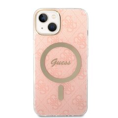 Guess 4G MagSafe Compatible Case + Wireless Charger for iPhone 14 Pink hind ja info | Telefoni kaaned, ümbrised | kaup24.ee