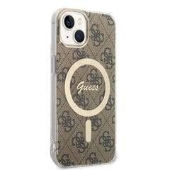 Guess 4G MagSafe Compatible Case + Wireless Charger for iPhone 14 Brown hind ja info | Telefoni kaaned, ümbrised | kaup24.ee