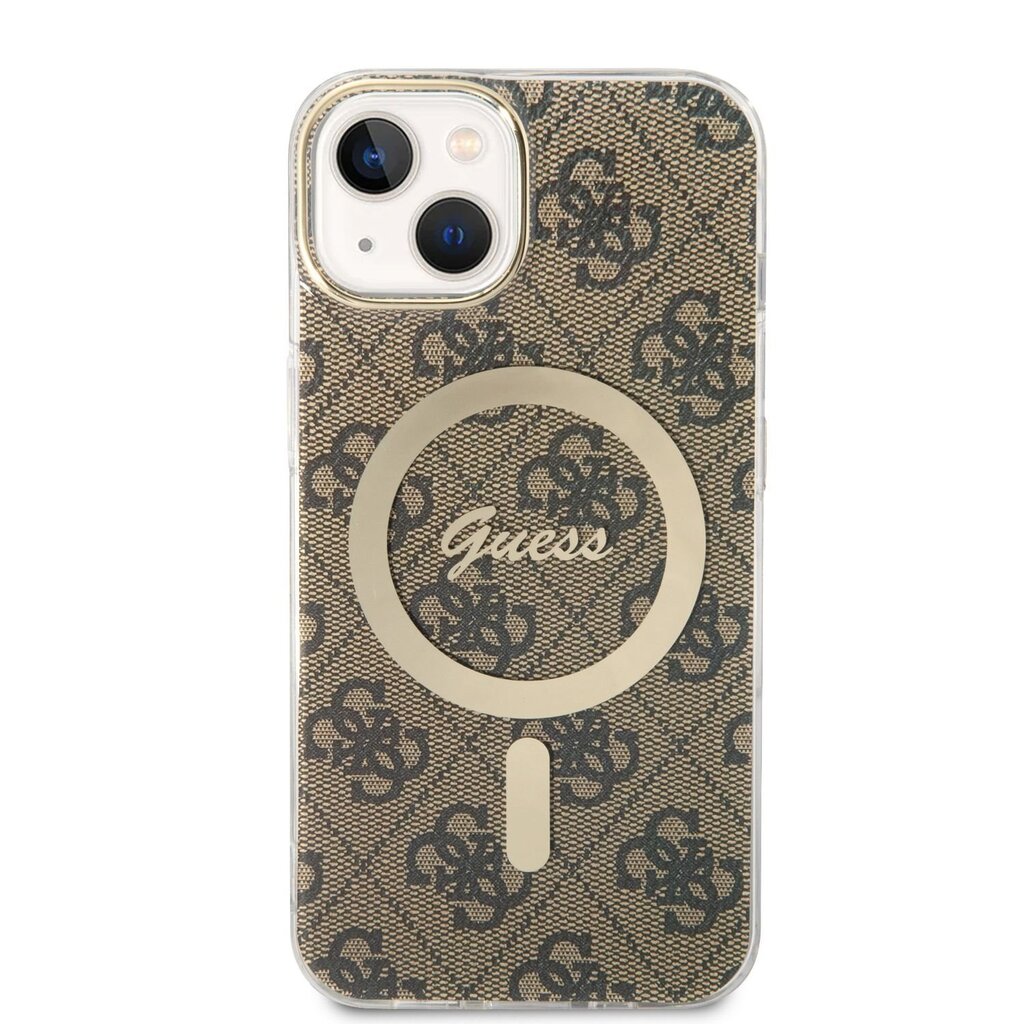 Guess 4G MagSafe Compatible Case + Wireless Charger for iPhone 14 Brown цена и информация | Telefoni kaaned, ümbrised | kaup24.ee