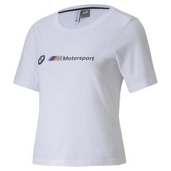 Naiste T-särk Puma BMW MMS Wmn Logo Tee Puma White - 59802202, valge цена и информация | Женские футболки | kaup24.ee