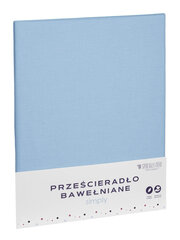 Хлопковая простыня Simply A437, голубая цена и информация | Простыни | kaup24.ee