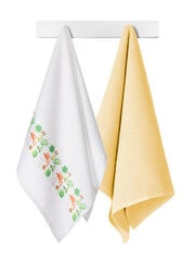 Набор кухонных полотенец Flamingos, 45x70, A524, белый/желтый цвет цена и информация | Кухонные полотенца, рукавицы, фартуки | kaup24.ee