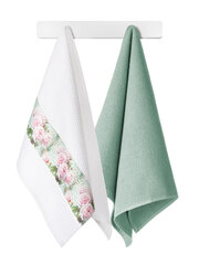 Набор кухонных полотенец Rustica, 45x70, A529, белый/зеленый цвет цена и информация | Кухонные полотенца, рукавицы, фартуки | kaup24.ee