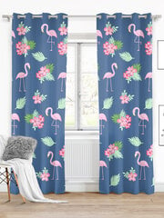 Flamingokardin 140x250 A499 - tumesinine hind ja info | Kardinad | kaup24.ee