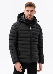 Мужская стеганая куртка Ombre, C606, черная цена и информация | Мужские куртки | kaup24.ee