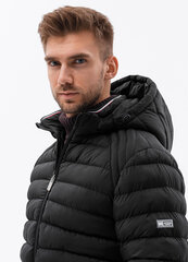 Мужская стеганая куртка Ombre, C606, черная цена и информация | Мужские куртки | kaup24.ee