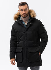 Мужская зимняя куртка-парка Ombre, C554, черная цена и информация | Мужские куртки | kaup24.ee