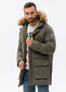 Meeste talvine parka jope Ombre C554 khaki hind ja info | Meeste joped | kaup24.ee