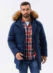 Мужская зимняя куртка-парка Ombre, C554, темно-синяя цена и информация | Мужские куртки | kaup24.ee
