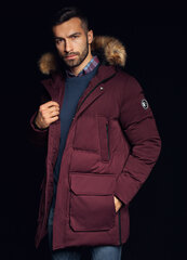 Meeste talveparka jope Ombre C554 maroon цена и информация | Мужские куртки | kaup24.ee