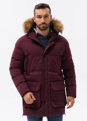 Meeste talveparka jope Ombre C554 maroon цена и информация | Мужские куртки | kaup24.ee