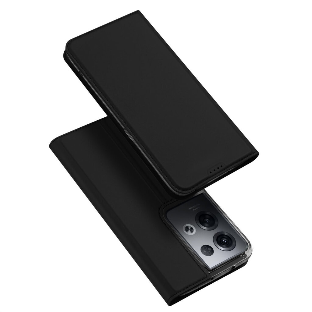 Dux Ducis Skin Pro Oppo Reno 8 Pro flip card wallet stand Black цена и информация | Telefoni kaaned, ümbrised | kaup24.ee