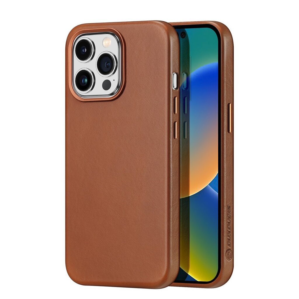 Dux Ducis Naples iPhone 14 Pro Max magnetic leather MagSafe brown цена и информация | Telefoni kaaned, ümbrised | kaup24.ee