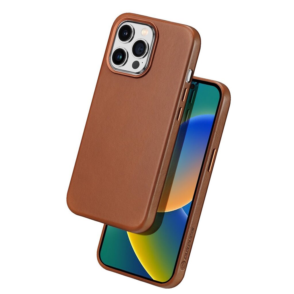 Dux Ducis Naples iPhone 14 Pro Max magnetic leather MagSafe brown цена и информация | Telefoni kaaned, ümbrised | kaup24.ee