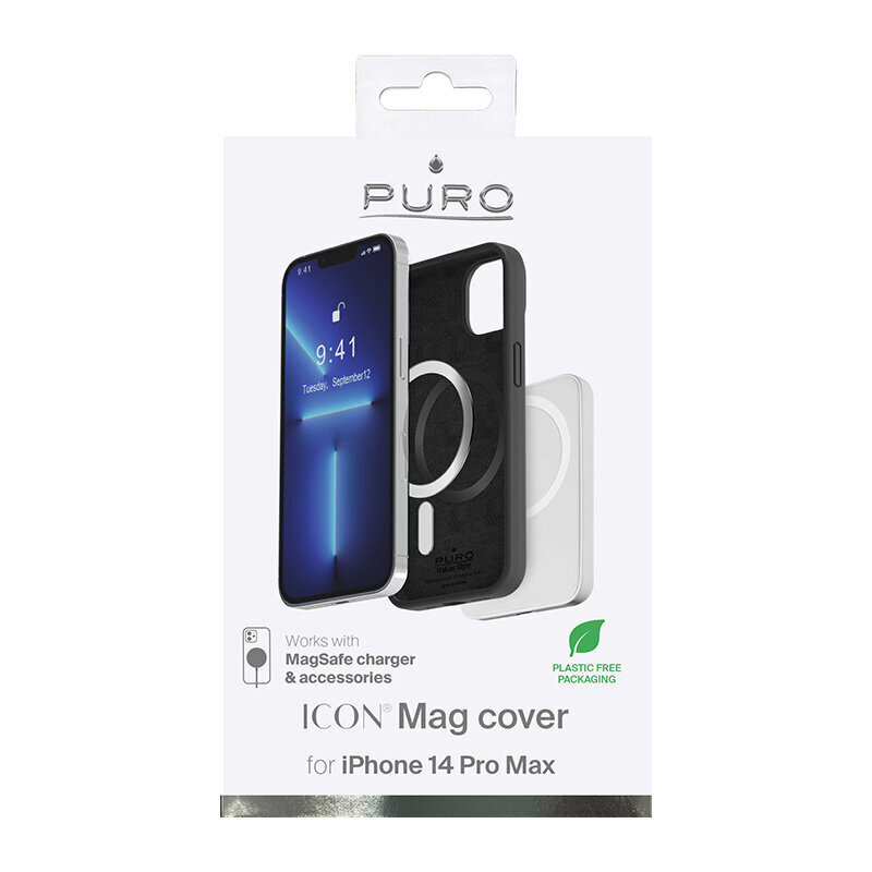 Puro ümbris iPhone 14 Pro Max jaoks, must hind ja info | Telefoni kaaned, ümbrised | kaup24.ee