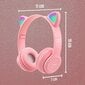 Laste juhtmevabad kassikõrvadega kõrvaklapid, Bluetooth 5.0 + EDR tehnoloogia, FM raadio funktsioon, Värvus: roosa цена и информация | Kõrvaklapid | kaup24.ee