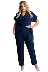 Elegantne jumpsuit V-kaelusega FARIDA, sinine цена и информация | Женские комбинезоны | kaup24.ee