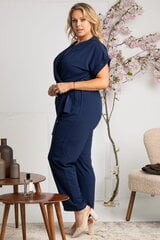 Elegantne jumpsuit V-kaelusega FARIDA, sinine hind ja info | Naiste pükskostüümid | kaup24.ee