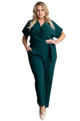 Elegantne jumpsuit V-kaelusega FARIDA, roheline hind ja info | Naiste pükskostüümid | kaup24.ee