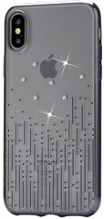 DEVIA Meteor luxury тонкий чехол-крышка для Apple iPhone X / iPhone XS Черный с SWAROVSKI элементами цена и информация | Чехлы для телефонов | kaup24.ee