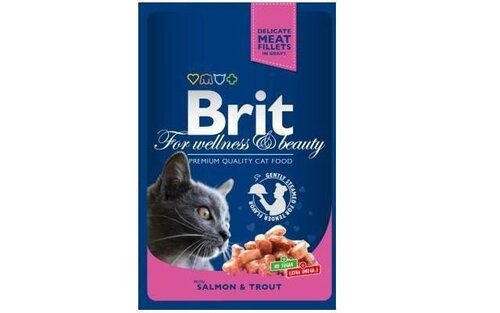 Brit Premium Salmon & Trout влажный корм для кошек 100г цена и информация | Кошачьи консервы | kaup24.ee