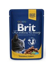 Brit Premium Chicken & Turkey märgtoit kassidele 100g hind ja info | Brit Premium Lemmikloomatarbed | kaup24.ee