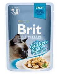 Brit Premium Cat Delicate Chicken Fillets in Gravy märgtoit kassidele 85g цена и информация | Кошачьи консервы | kaup24.ee