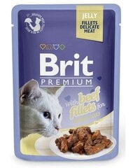 Brit Premium Cat Delicate Beef Fillets in Jelly märgtoit kassidele 85g hind ja info | Brit Premium Lemmikloomatarbed | kaup24.ee