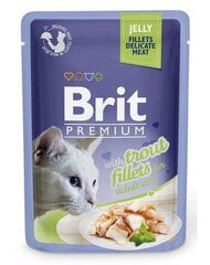 Brit Premium Cat Delicate Trout Fillets in Jelly märgtoit kassidele 85g hind ja info | Brit Premium Lemmikloomatarbed | kaup24.ee