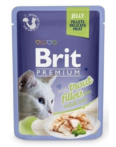 Brit Premium Cat Delicate Trout Fillets in Jelly märgtoit kassidele 85g цена и информация | Konservid kassidele | kaup24.ee