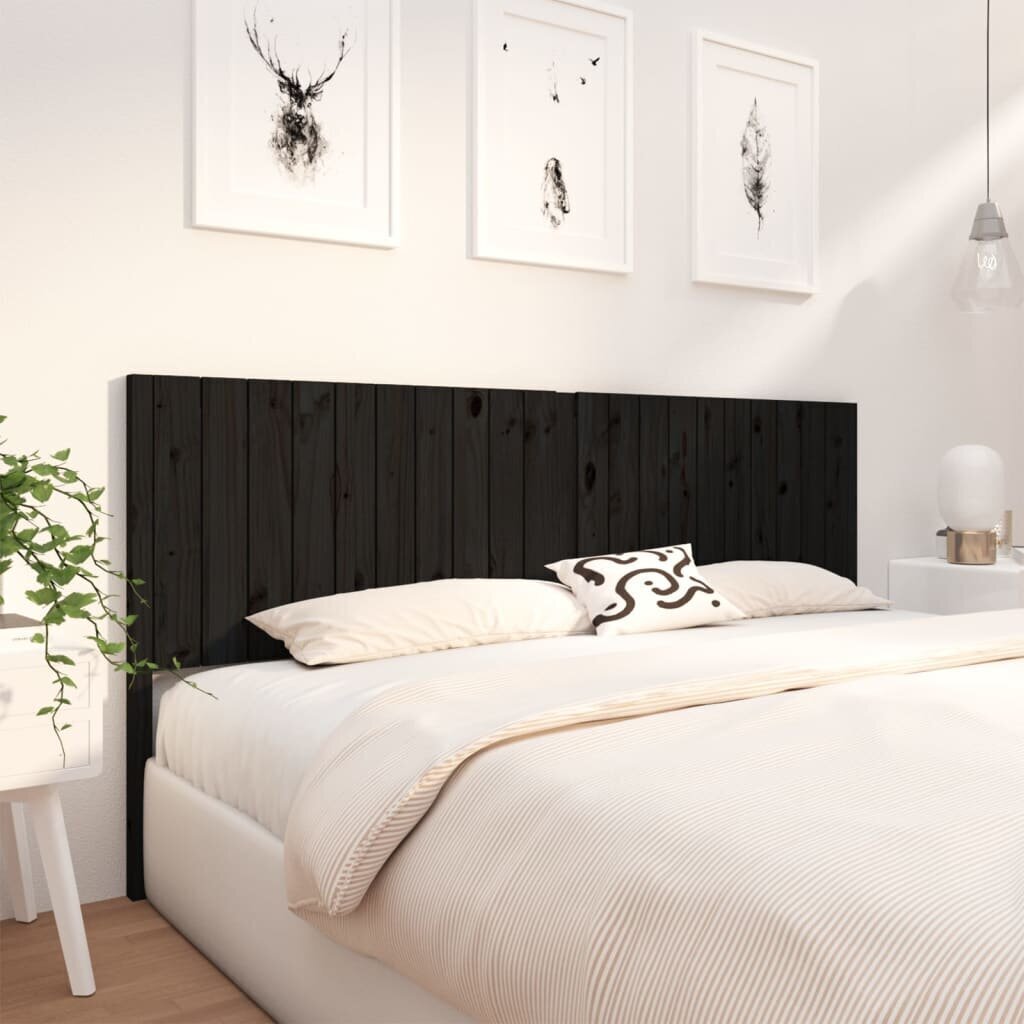 vidaXL voodipeats, must, 205,5 x 4 x 100 cm, männipuit hind ja info | Voodid | kaup24.ee
