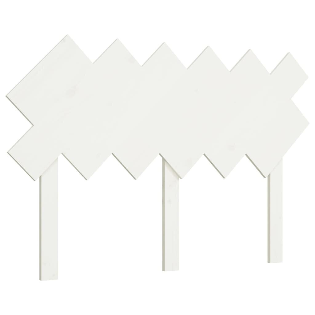 vidaXL voodipeats, valge, 122,5x3x80,5 cm, männipuit hind ja info | Voodid | kaup24.ee