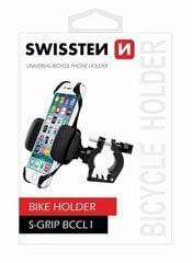 Telefoni hoidja Swissten S-Grip BCCL1, jalgrattale, sobib 3,5-6,5'' telefonile, must цена и информация | Держатели для телефонов | kaup24.ee