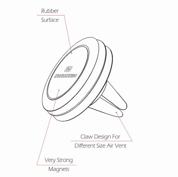 Telefonihoidja Swissten S-Grip M4, 3.5-6'', must цена и информация | Mobiiltelefonide hoidjad | kaup24.ee