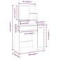 vidaXL peegliga tualettlaud, hall Sonoma tamm, 86,5 x 35 x 136 cm hind ja info | Tualettlauad | kaup24.ee