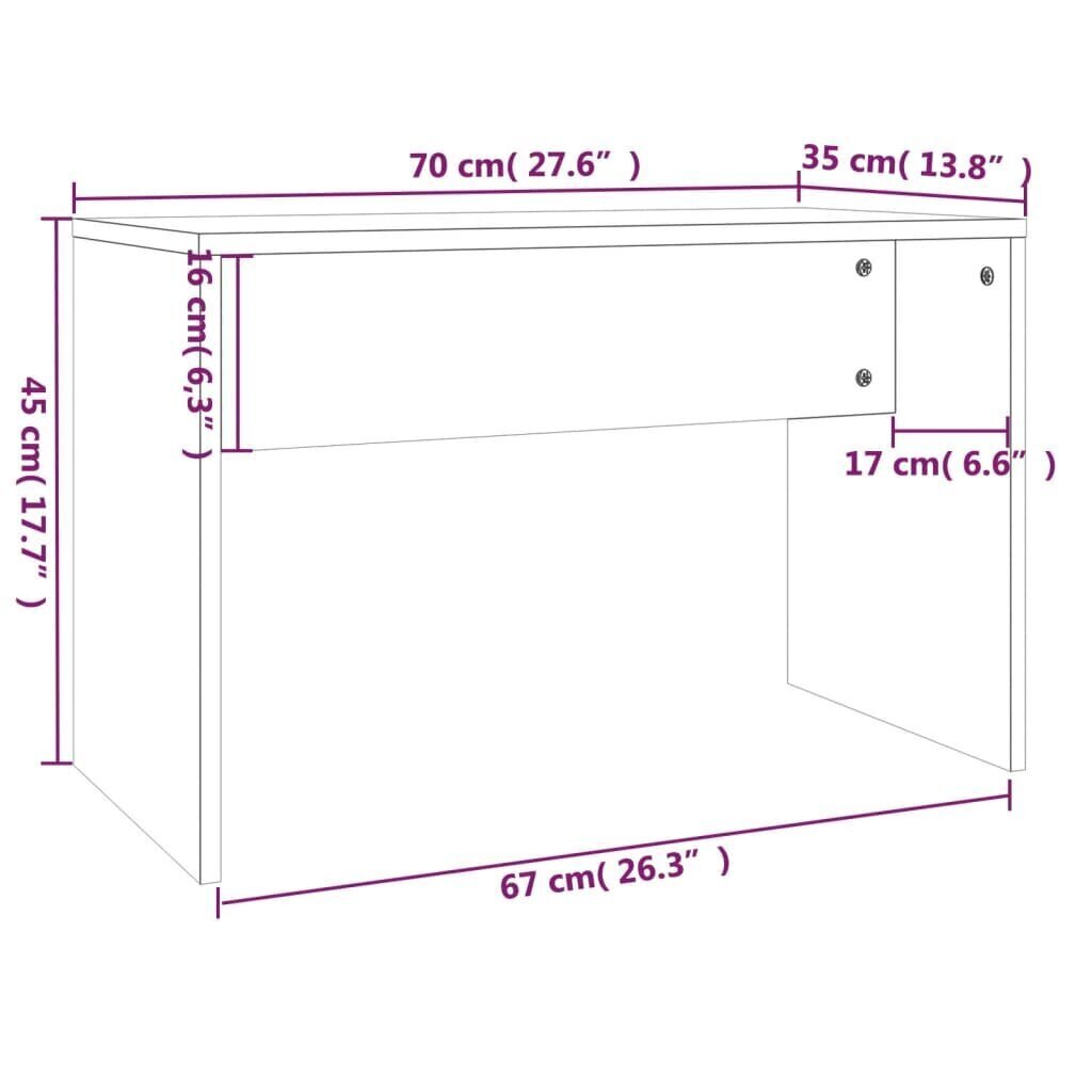 vidaXL tualettlaua komplekt, hall Sonoma tamm, 96 x 40 x 142 cm цена и информация | Meigilauad | kaup24.ee