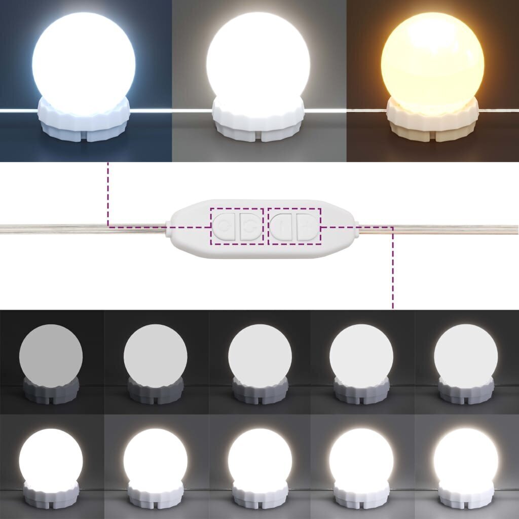 vidaXL tualettlaud LEDiga, Sonoma tamm, 74,5 x 40 x 141 cm hind ja info | Meigilauad | kaup24.ee