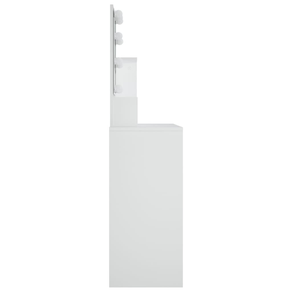 vidaXL tualettlaud LEDiga, valge, 86,5 x 35 x 136 cm цена и информация | Tualettlauad | kaup24.ee