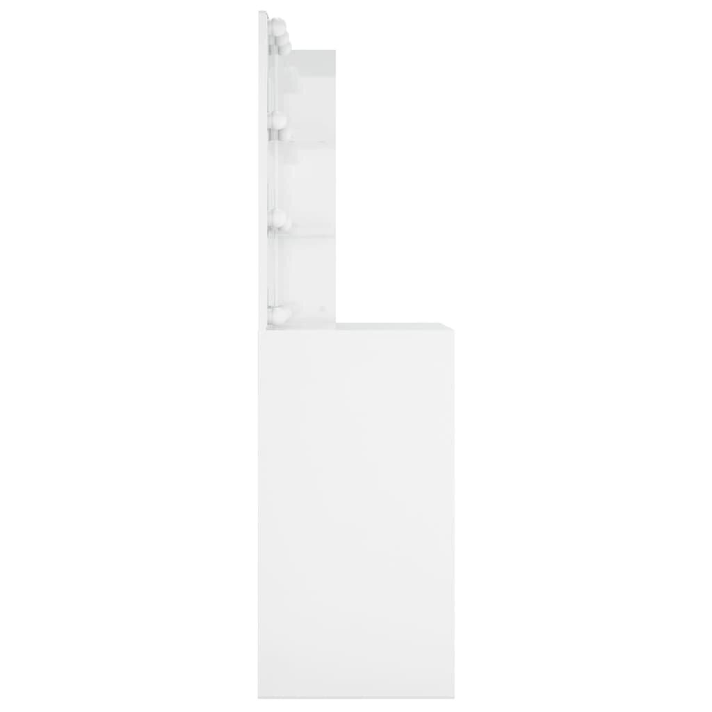 vidaXL tualettlaud kõrgläikega valge LEDiga 60x40x140 cm hind ja info | Meigilauad | kaup24.ee