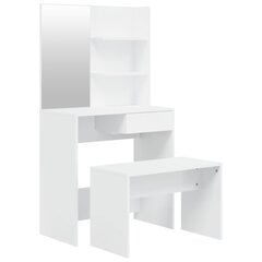 vidaXL tualettlaua komplekt, kõrgläikega valge, 74,5 x 40 x 141 cm hind ja info | Meigilauad | kaup24.ee