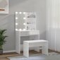 vidaXL tualettlaua komplekt LEDiga, kõrgläikega valge, tehispuit hind ja info | Tualettlauad | kaup24.ee