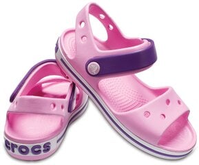 Сандалии Crocs™ для девочек Crocband Sandal, Carnation/Amethyst, розовые цена и информация | Детские сандалии | kaup24.ee