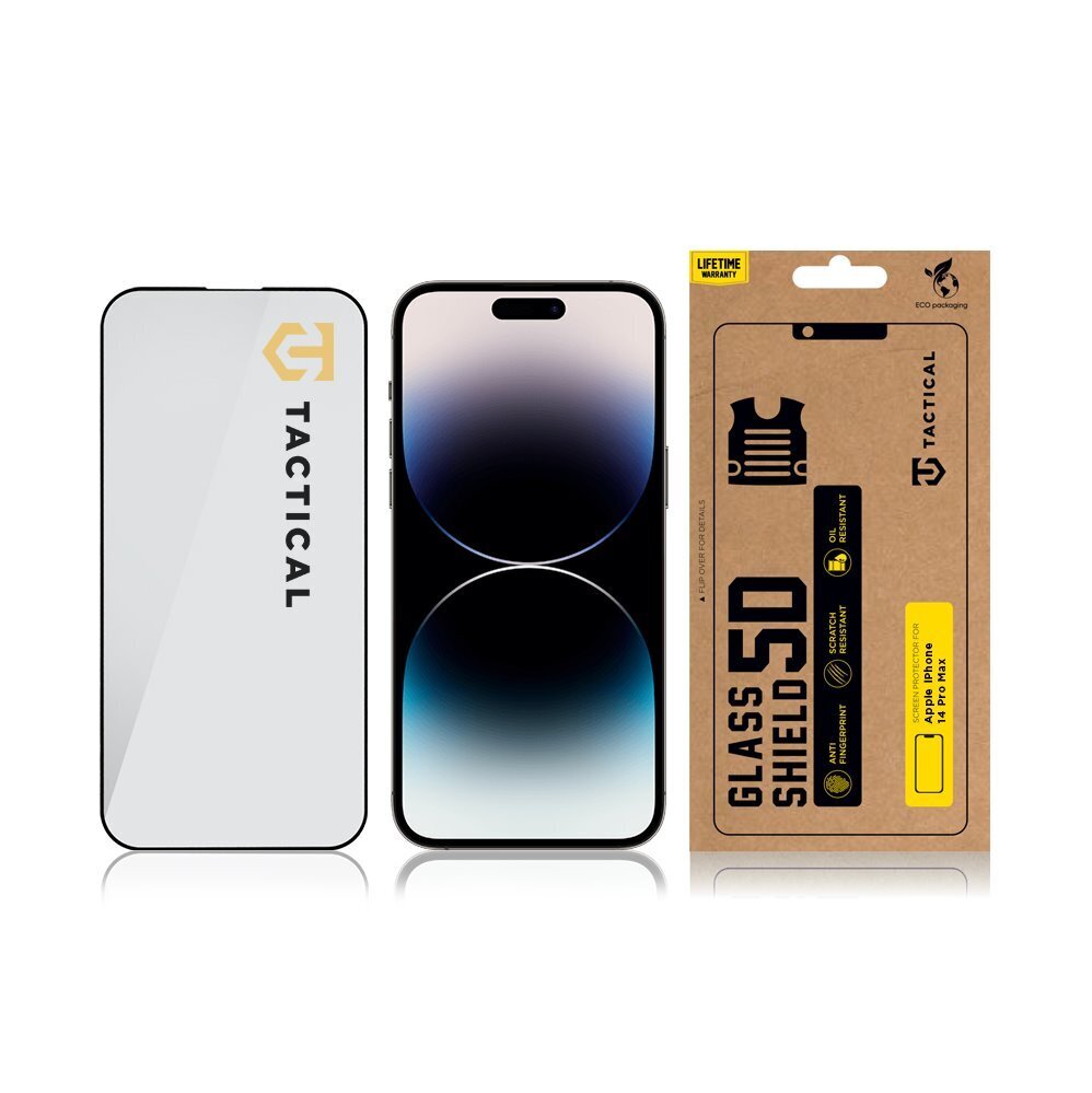 Tactical Glass Shield 5D for Apple iPhone 14 Pro Max Black hind ja info | Ekraani kaitsekiled | kaup24.ee