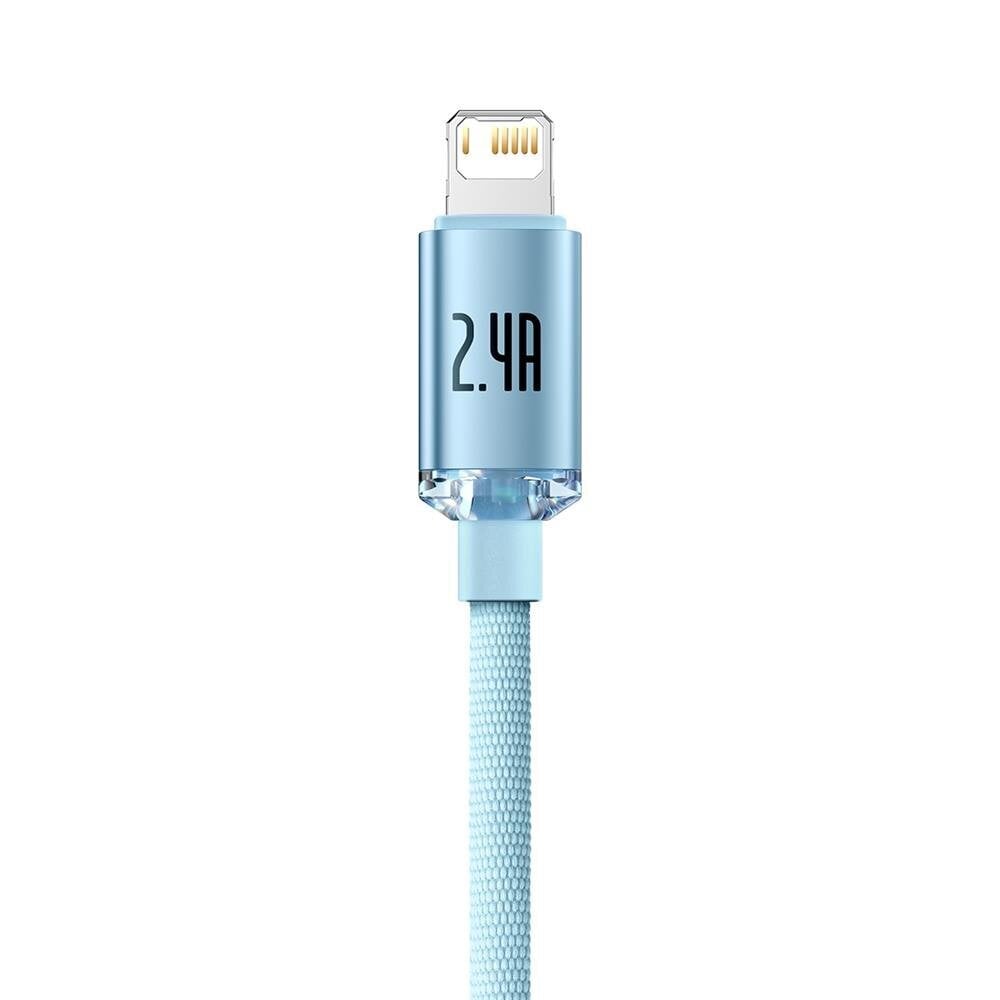 Baseus cable Crystal Shine USB - Lightning 1,2 m 2,4A sky blue цена и информация | Mobiiltelefonide kaablid | kaup24.ee