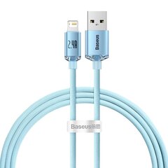 Baseus cable Crystal Shine USB - Lightning 1,2 m 2,4A sky blue hind ja info | Mobiiltelefonide kaablid | kaup24.ee