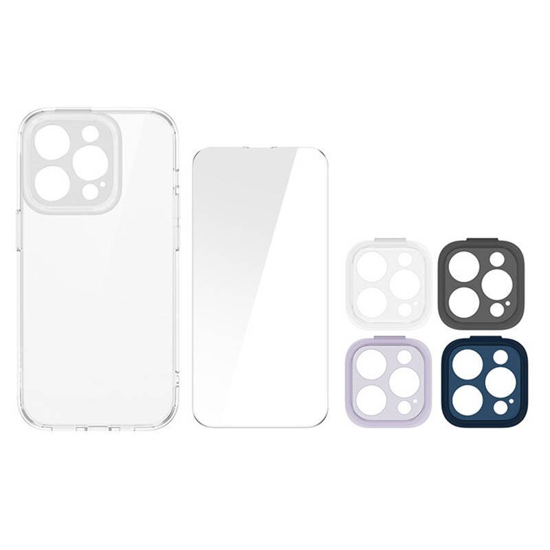 Baseus Illusion Transparent Case, lens frames, tempered glass set for iPhone 14 Pro Max + cleaning kit hind ja info | Telefoni kaaned, ümbrised | kaup24.ee