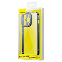Baseus Glitter Transparent Case and Tempered Glass set for iPhone 14 Pro Max (blue) цена и информация | Чехлы для телефонов | kaup24.ee