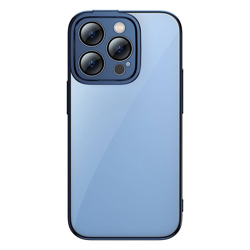 Baseus Glitter Transparent Case and Tempered Glass set for iPhone 14 Pro Max (blue) hind ja info | Telefoni kaaned, ümbrised | kaup24.ee